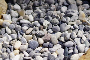 pebbles on the ground, river stone background