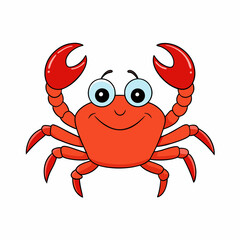  vector cute cartoon Crab on white background