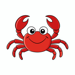  vector cute cartoon Crab on white background