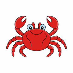  vector cute cartoon Crab on white background