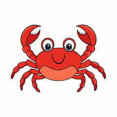  vector cute cartoon Crab on white background
