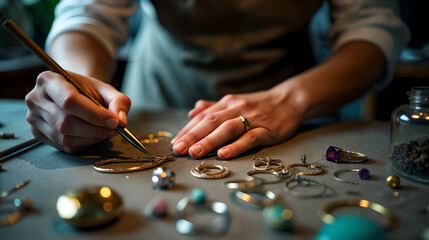 Experienced Jeweler Lovingly Crafting Personalized Gifts with Meaningful Symbols and High-Quality Gemstones