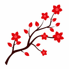 Naklejka premium cherry blossoms vector illustration on white background