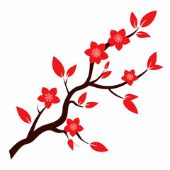 cherry blossoms vector illustration on white background