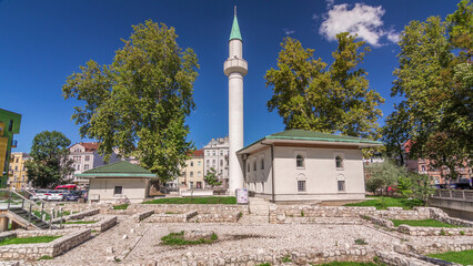 Obraz premium Bakr-babina mosque in Sarajevo timelapse hyperlapse. Bosnia and Herzegovina