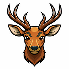 Deer head vector illustration on white background