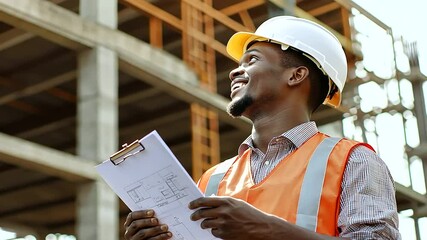 Young male architect with a drawing