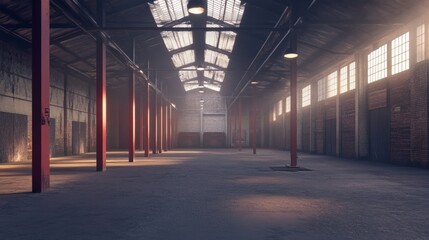 Warehouse Interior with Arches Generative AI