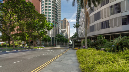 Downtown skyscrapers office buildings of modern megalopolis timelapse hyperlapse