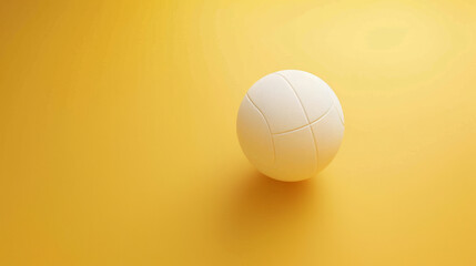 Minimalist volleyball on yellow background for sports design, print, poster