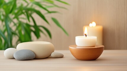 Peaceful Candlelight Illuminating a Meditation Space