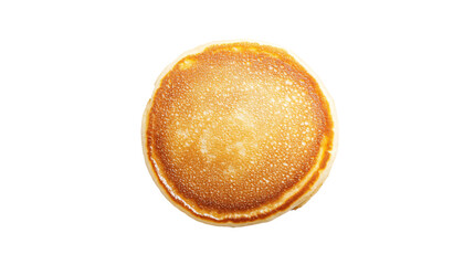 Top view of a pancake isolated against a white background