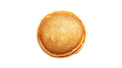 Top view of a pancake isolated against a white background