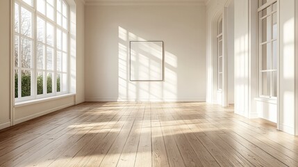 Empty poster frame in a modern office, perfect for advertising, branding, or promotional display