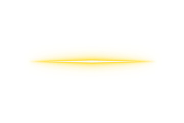 Glowing gold laser beam. Neon light lines, laser, flash isolated. Center twinkle pink star lens flare. Pink flash effect
