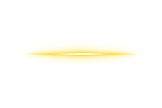 Glowing gold laser beam. Neon light lines, laser, flash isolated. Center twinkle pink star lens flare. Pink flash effect
