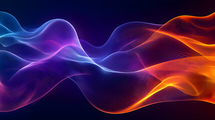 Fototapeta premium Abstract Colorful Wave Background, vibrant, neon, blue, purple, orange