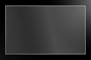 Transparent glass with white frame. Black transparent background. Rectangular glass for window. Realistic glare, bright reflections from sun rays. 
