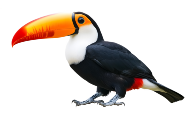 Toucan bird on a transparent background. isolated background.