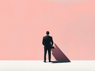 Clean and minimalist illustration of a businessman outlining his goals.