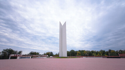 II World War monument in Uralsk timelapse hyperlapse