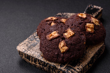 Sweet chocolate cookies made at home