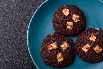 Sweet chocolate cookies made at home