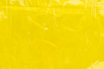 Yellow plastic film wrap texture background