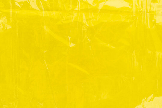 Yellow plastic film wrap texture background