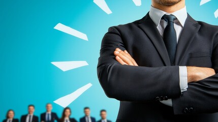 Confident CEO Leading Team Collaboration - Business Leadership Concept