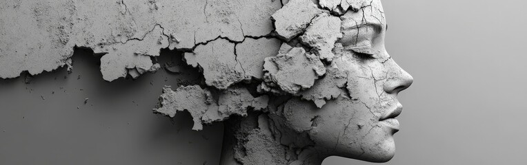 Puzzle head symbolizing mental health and cognitive challenges