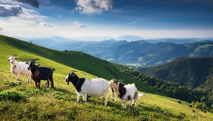 Obraz premium goat on the meadow