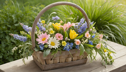 basket with flowers