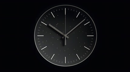 A minimalist clock face showing midnight to welcome the New Year AI generated illustration