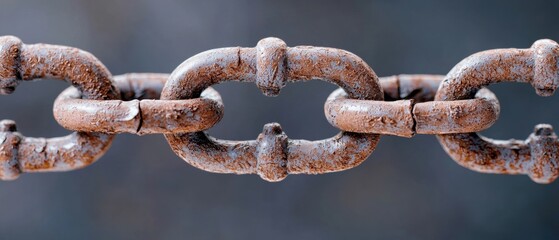 Fototapeta premium Rusty metal chain links close-up