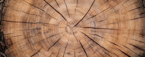 Fototapeta premium Detailed texture of a cross-section of a tree trunk