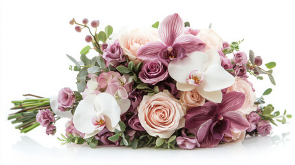 Luxurious wedding bouquet with orchids and roses - perfect for elegant celebrations