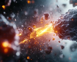 Conceptual visualization of nanoparticles interacting with light, showcasing dynamic movement and energy. This captures essence of scientific exploration and innovation