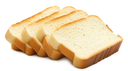 a single slice of white bread isolated on a white background