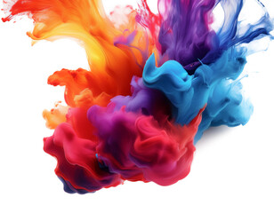 Fototapeta premium Colorfull ink paint strokes on white