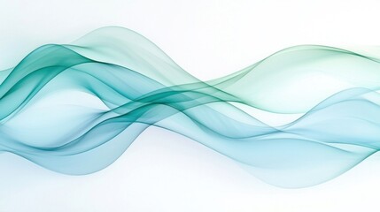 Obraz premium Flowing abstract waves of turquoise and mint