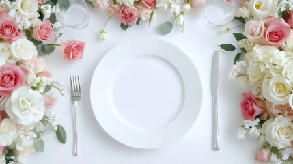 Elegant floral table setting for weddings or special events design