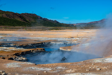 Namaskard, hot spring, volcanic, mud pools, in north Iceland