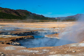 Namaskard, hot spring, volcanic, mud pools, in north Iceland