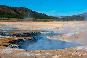 Namaskard, hot spring, volcanic, mud pools, in north Iceland