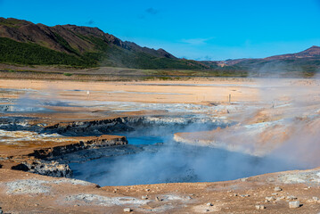 Namaskard, hot spring, volcanic, mud pools, in north Iceland
