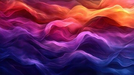 Obraz premium Crimson & Cobalt Flow: Abstract art showcasing vibrant, flowing waves of color in hues of crimson, cobalt, and orange. A captivating blend of texture and movement. 