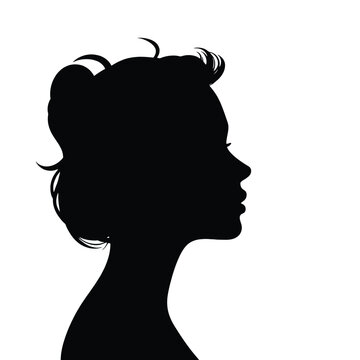 recommend clip art: Silhouette of woman side view face isolated vector illustration, black color silhouette on a white background