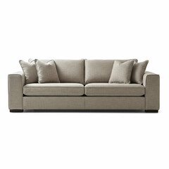 Elegant modern gray sofa with plush cushions