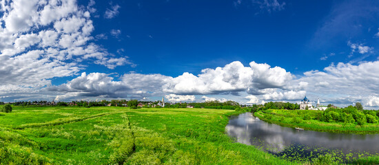 Suzdal, Vladimir region, Russia, Golden Ring - Panorama of the city on a summer day